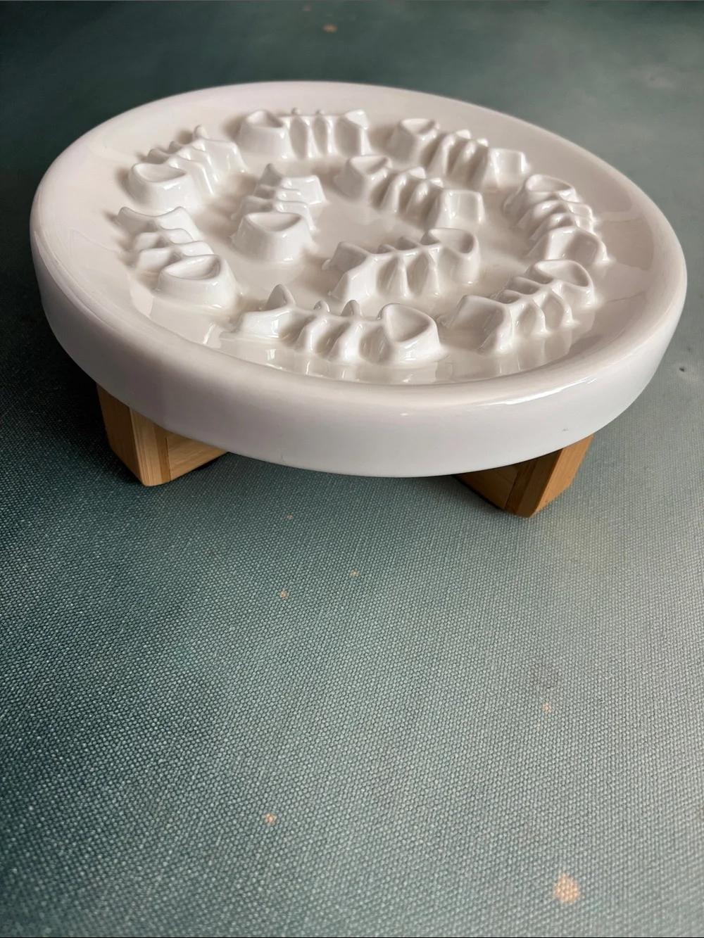 Cat Elevated Slow Feeder with Bamboo Stand